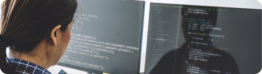 enior software engineer working on code in a development team