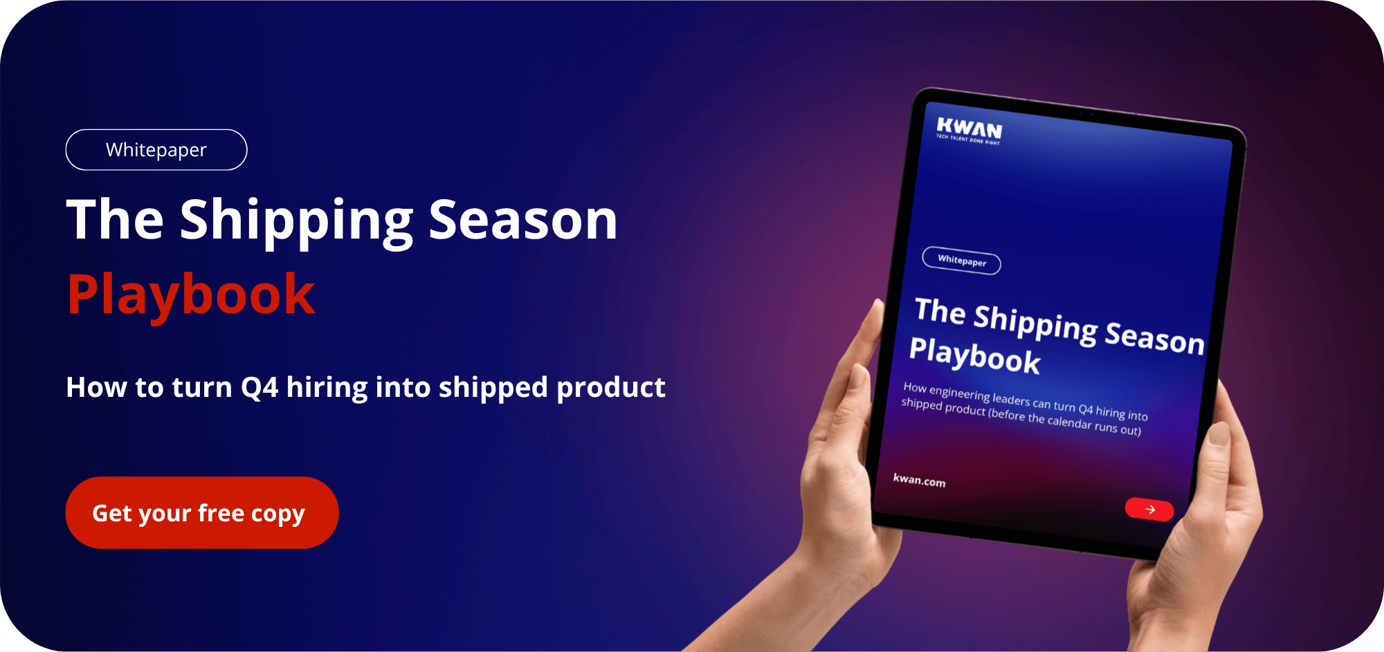 Banner promoting The Shipping Season Playbook, a guide to calculating a realistic Q4 shipping window.
